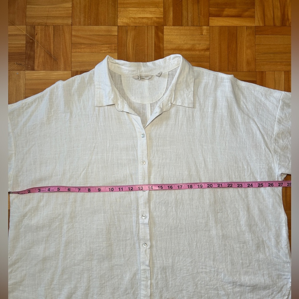 Linen Cream Button-Up Top - Picture 11 of 14